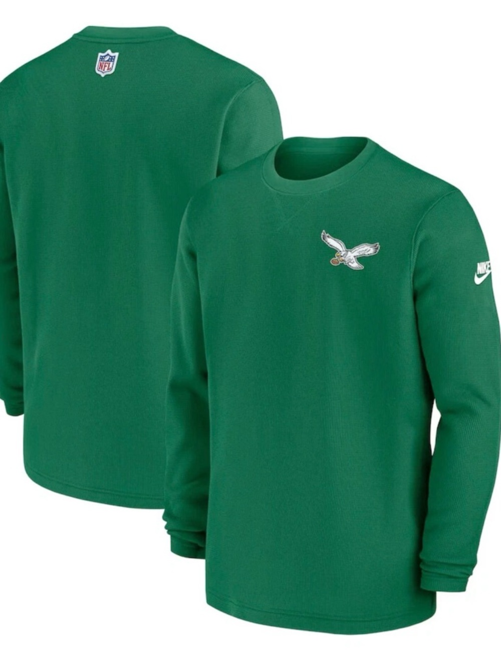 Nike Kelly Green Philadelphia Eagles Sideline Alternate Logo Waffle Knit top